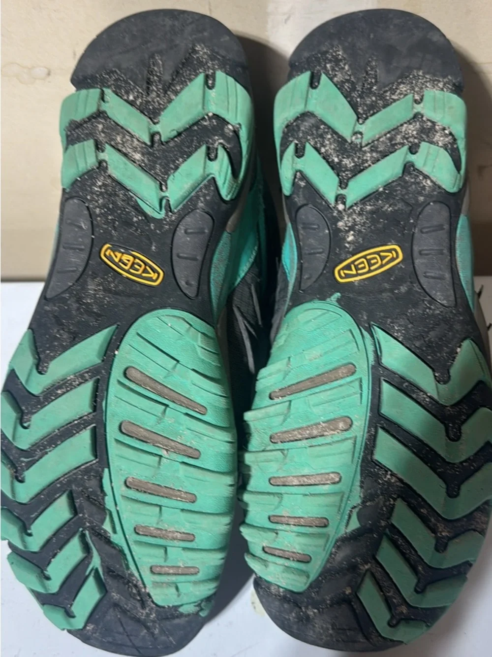 Keen Gray Hiking Shoe with Teal Accents